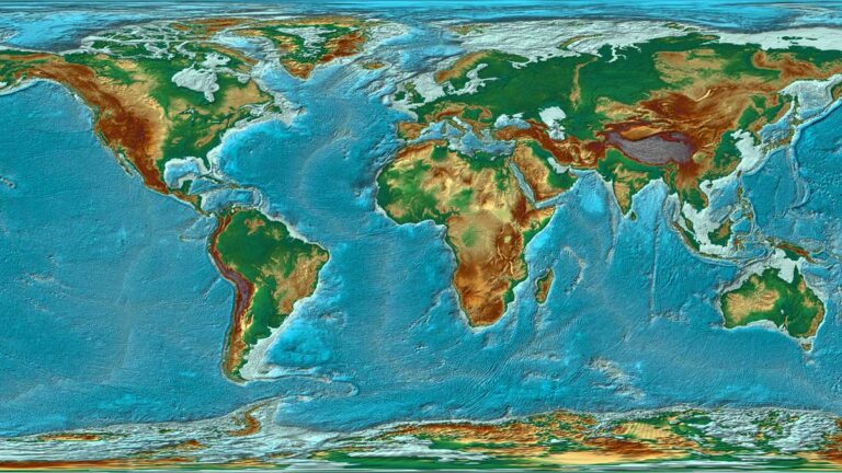 Map of planet Earth.