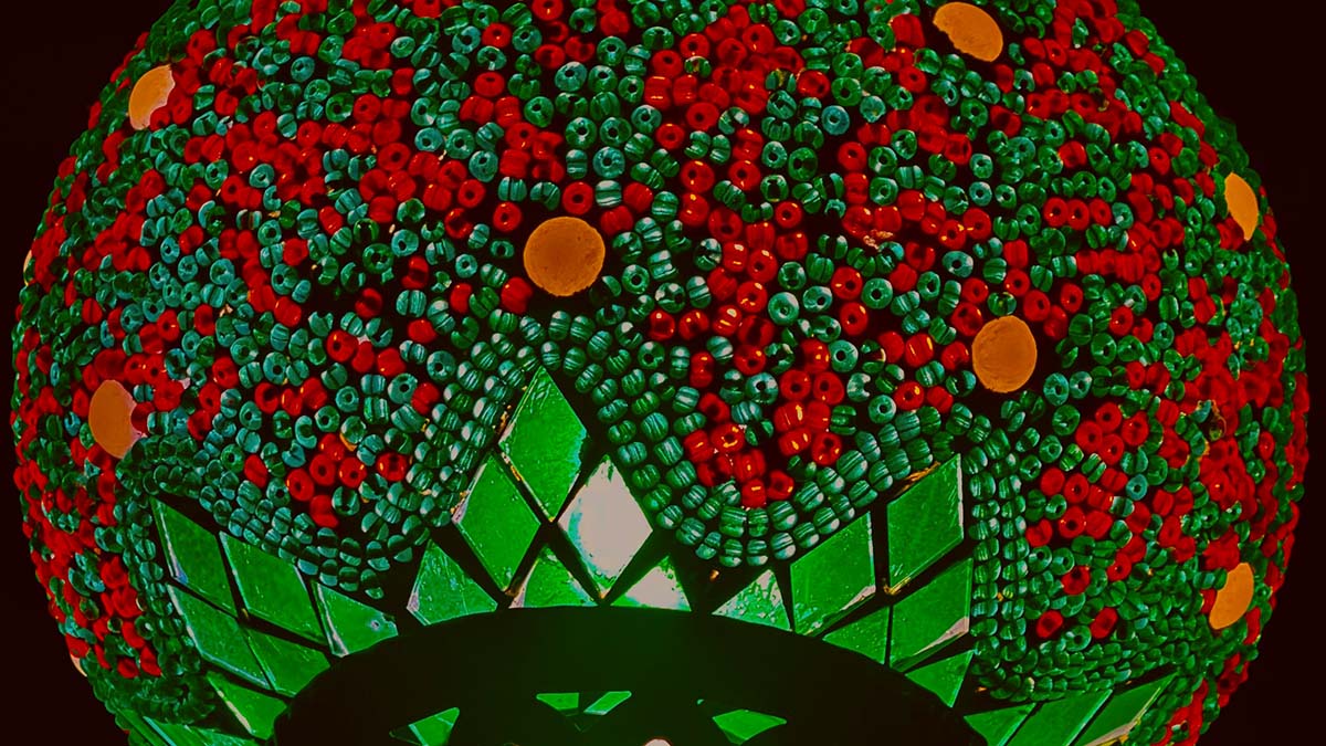 Abstract ball of sorted lights.